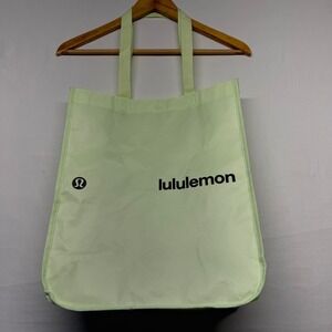 Lululemon Reusable Tote Bag Green Snap Closure Gym Shopping Bag